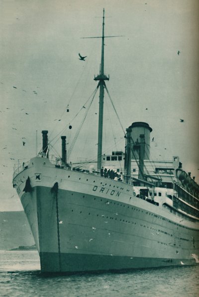 La majestuosidad de un gran transatlántico - El Orion anclado, 1937 de Unbekannt