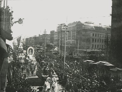El desfile de Mardi Gras en Canal Street, Nueva Orleans, EE.UU., 1895 de Unbekannt