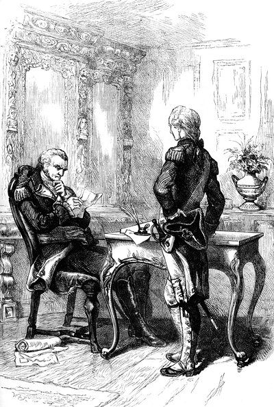 El marqués de Lafayette con George Washington, c1775-1781 c1880 de Unbekannt