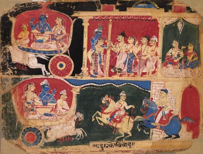 El matrimonio de Pradyumna y Rukmavati, página de un Bhagavata Purana, c. 1525-50 de Unbekannt
