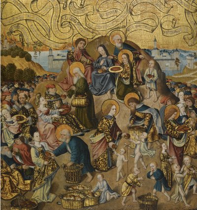 El milagro de los cinco panes y dos peces, c. 1500 de Unbekannt