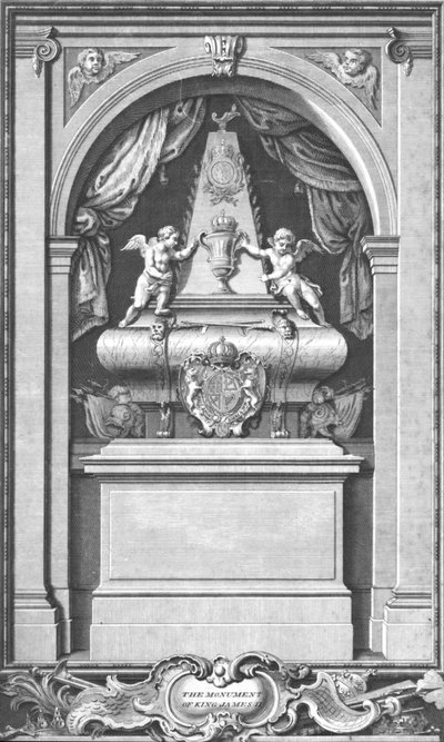 El monumento del rey Jacobo II erigido en París en el año 1703, c1753 de Unbekannt