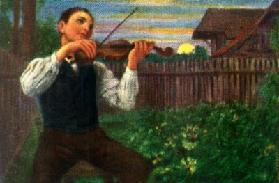 El violinista a la luz de la luna, c1928 de Unbekannt