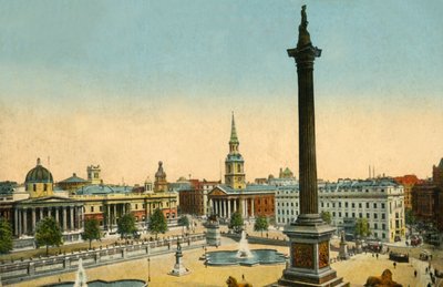 La Galería Nacional y la Columna de Nelson, Trafalgar Square, Londres, c1910 de Unbekannt