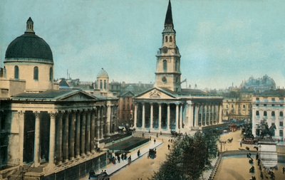 La Galería Nacional y St Martin in the Fields, Trafalgar Square, Londres, c. 1910 de Unbekannt