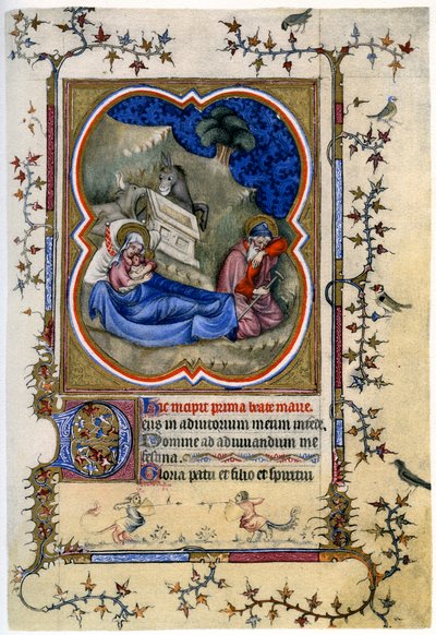 La Natividad, de un Libro de Horas y Misal c1370 de Unbekannt