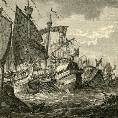 La Batalla Naval Frente al Cabo Pelorus, 1890 de Unbekannt