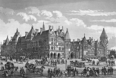Los nuevos tribunales de justicia, Westminster, Londres, c1878 de Unbekannt
