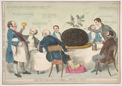 El nuevo pudín del parlamento o el trato de John Bull, ca. 1832 de Unbekannt