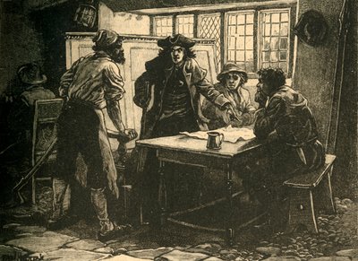 El Capitán de Nottingham y agitadores en la Posada del Caballo Blanco, Pentrich, Derbyshire, 1817 c1890 de Unbekannt