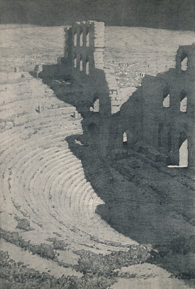 El Odeón de Herodes Ático en Atenas, 1913 de Unbekannt