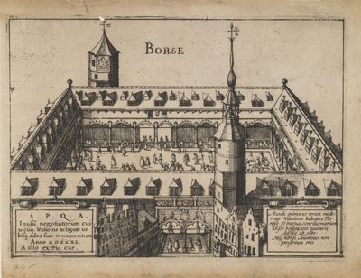 La Antigua Bolsa en Amberes, principios del siglo XVII de Unbekannt