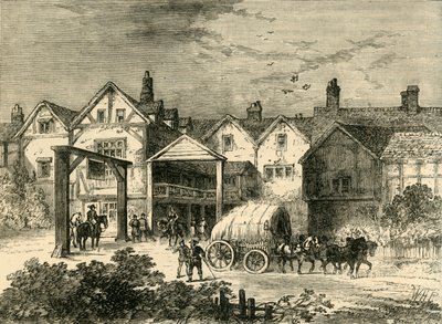 El viejo Tabard Inn, en el siglo XVII, c1878 de Unbekannt