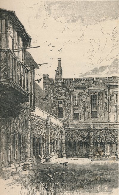 Los claustros exteriores y la ventana de Ana Bolena, 1895 de Unbekannt
