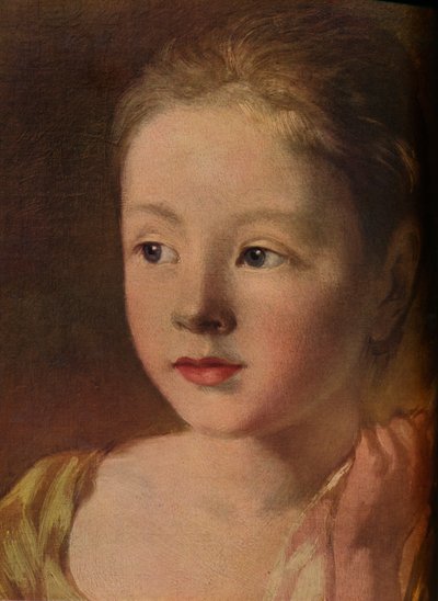Las hijas del pintor persiguiendo una mariposa (detalle), c1756 de Unbekannt