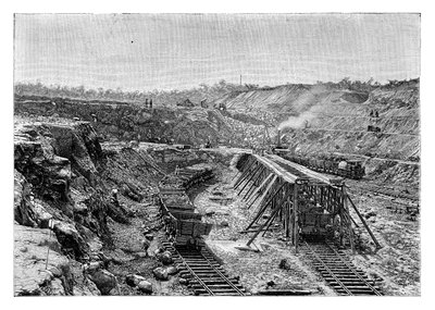 El Canal de Panamá en construcción, c. 1890 de Unbekannt