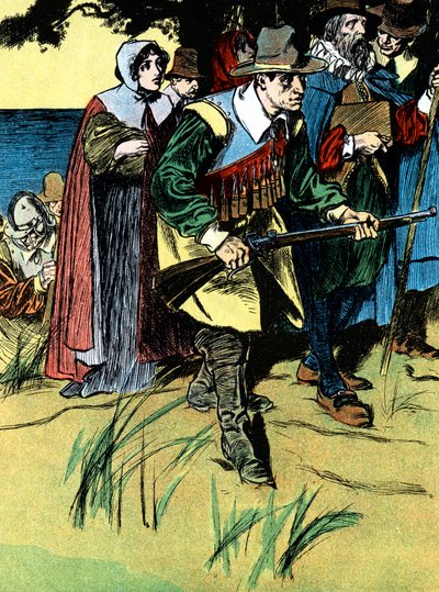 Los padres peregrinos después de llegar a América, 1620 c1900 de Unbekannt