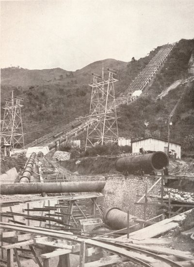 Las tuberías en Riberao das Lages: Obras de Luz y Energía de Río, 1914 de Unbekannt