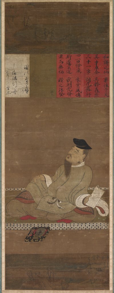 El Poeta Kakinomoto no Hitomaro, c. 1300-1350 de Unbekannt
