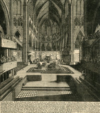 Los preparativos para la coronación de Jacobo II y su reina, en 1685, 1881 de Unbekannt