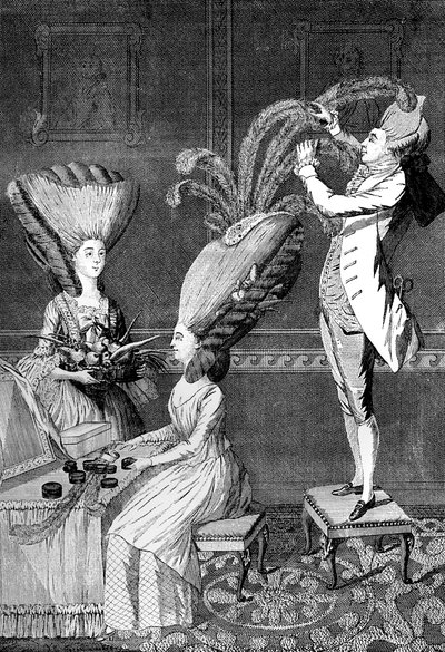 El tocado absurdo o La dama emplumada, 1776 de Unbekannt