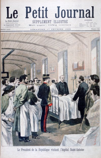 El Presidente de la República, Félix Faure, visitando el Hospital Saint-Antoine, París, 1895 de Unbekannt