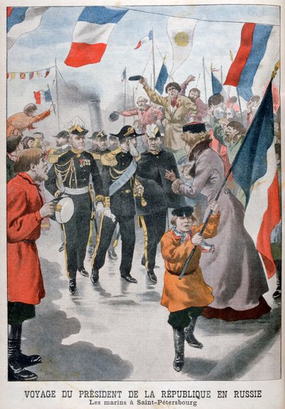 El presidente de la República de Francia visitando San Petersburgo, Rusia de Unbekannt