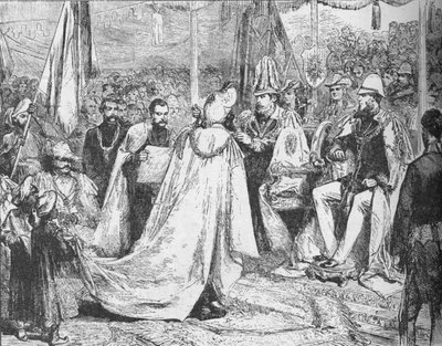 El Príncipe de Gales presidiendo un Gran Capítulo de la Estrella de la India en Calcuta, 1875 de Unbekannt