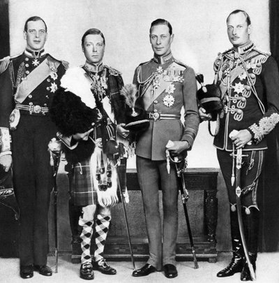 El Príncipe de Gales con sus hermanos, c1930s de Unbekannt