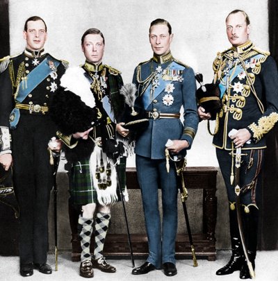 El Príncipe de Gales con sus hermanos, c1930s de Unbekannt