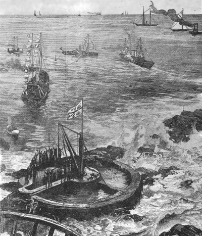 El Príncipe de Gales...colocando la Piedra Fundamental del nuevo Faro de Eddystone...1879, 1901 de Unbekannt