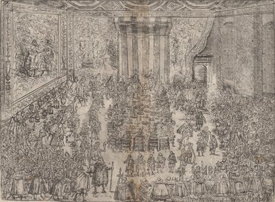 La Comida Princely Die Fürstliche Mahlzeit, de una serie que representa la boda de Wolfga..., 1614 de Unbekannt