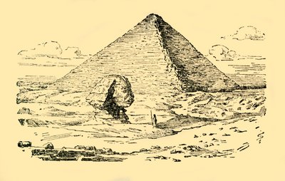 La Tumba Piramidal del Rey Keops y la Gran Esfinge en Gizeh, Egipto de Unbekannt