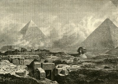 Las pirámides y la esfinge, 1890 de Unbekannt