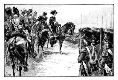 La reina en el campamento en Chobham, Surrey, 1853, 1888 de Unbekannt