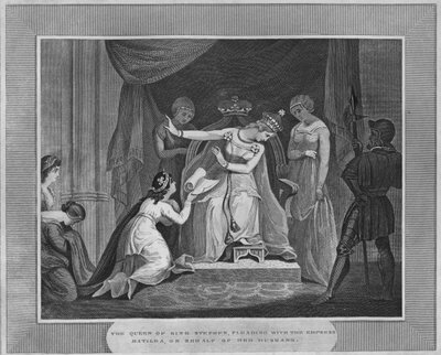 La reina del rey Esteban, suplicando a la emperatriz Matilda en nombre de su esposo, 1838 de Unbekannt