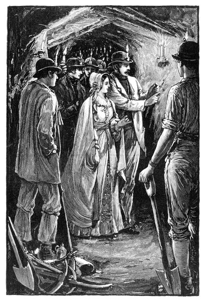 La Reina visitando una mina de hierro en Cornualles de Unbekannt