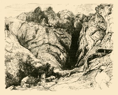 El barranco en Delfos, escena del rechazo de los galos, 1890 de Unbekannt