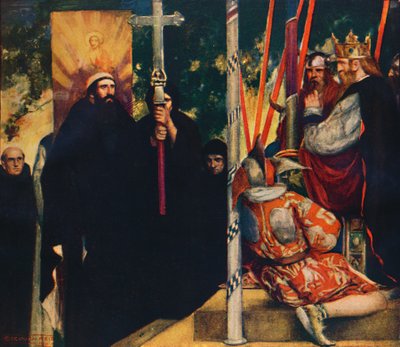 La recepción de San Agustín por Ethelbert de Unbekannt
