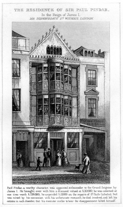 La residencia de Sir Paul Pindar, Bishopsgate, Ciudad de Londres de Unbekannt