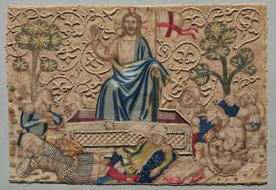 La Resurrección, de un frontal de altar bordado, 1375-1400 de Unbekannt