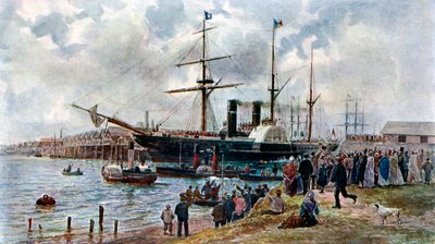 El Ripon saliendo de Southampton con tropas para Crimea, 1904 de Unbekannt