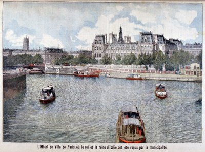 El Río Sena y el Hotel de Ville, París, 1903 de Unbekannt