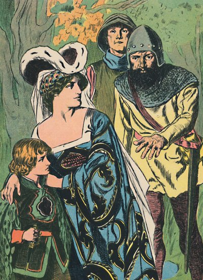 Los ladrones descubren a la Reina Margarita y al Príncipe, c.1907 de Unbekannt