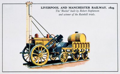 El cohete, ferrocarriles de Liverpool y Manchester, 1829, siglo XX de Unbekannt