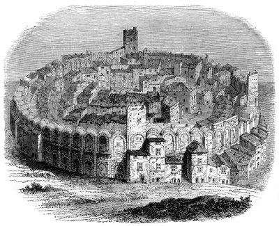 La arena romana en Arles, Provenza, Francia, en 1666, 1882-1884 de Unbekannt
