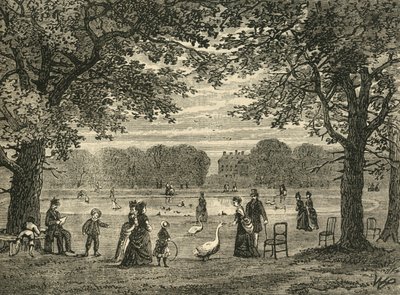 El Estanque Redondo, Jardines de Kensington, c1876 de Unbekannt