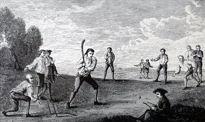 El Club de la Real Academia jugando al cricket de Unbekannt
