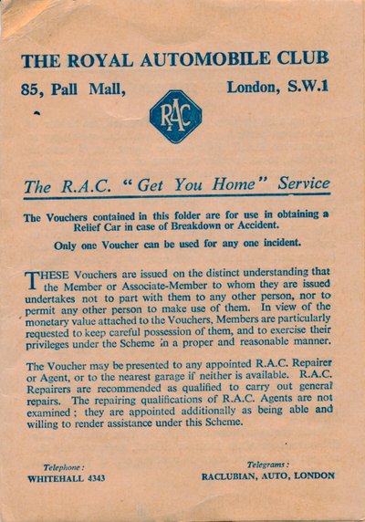 Vales del Royal Automobile Club, 1952 de Unbekannt