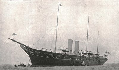 El yate real saliendo de Cowes, Isla de Wight, 6 de agosto de 1902 de Unbekannt